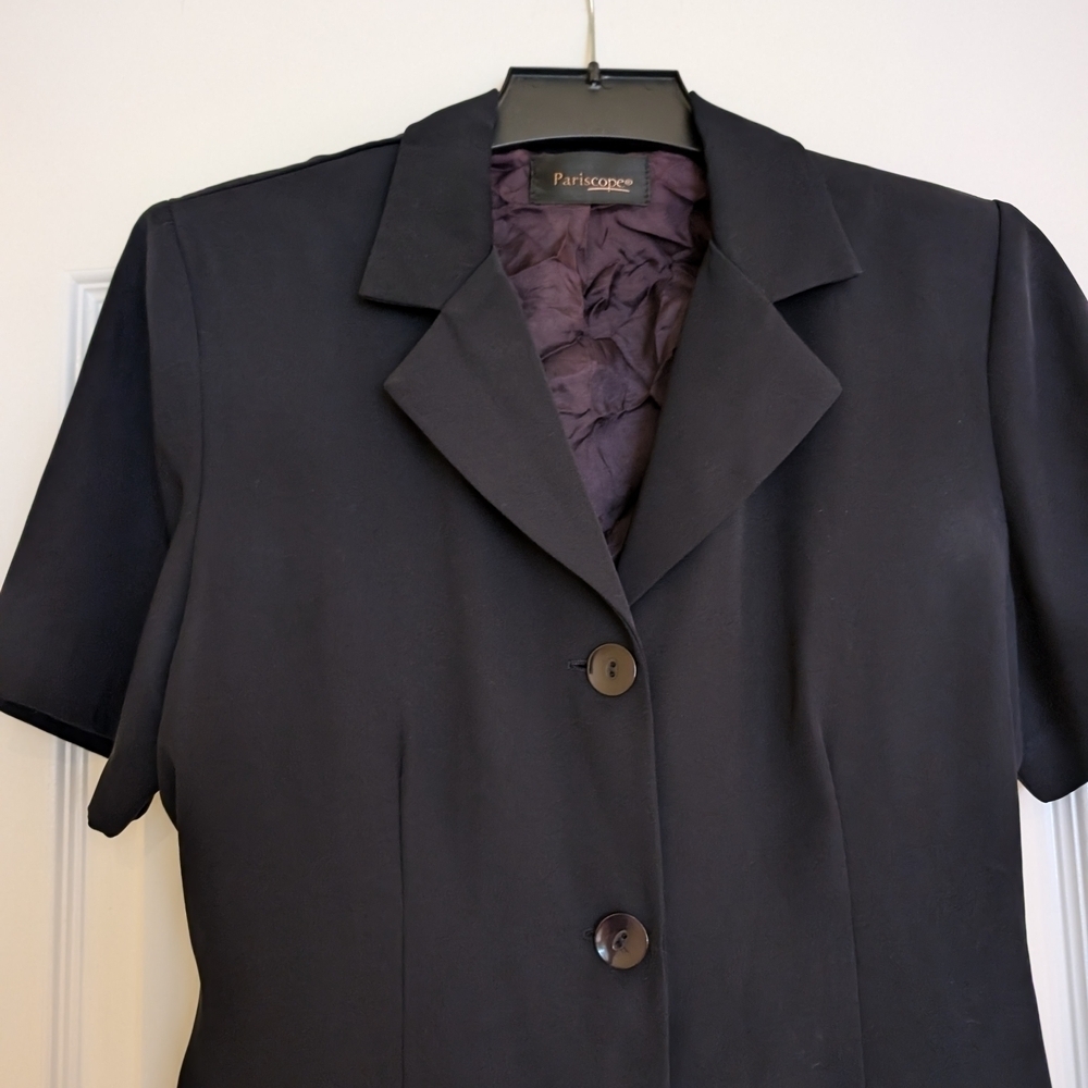 Vintage Black Short Sleeve Blazer - Picture 5 of 9